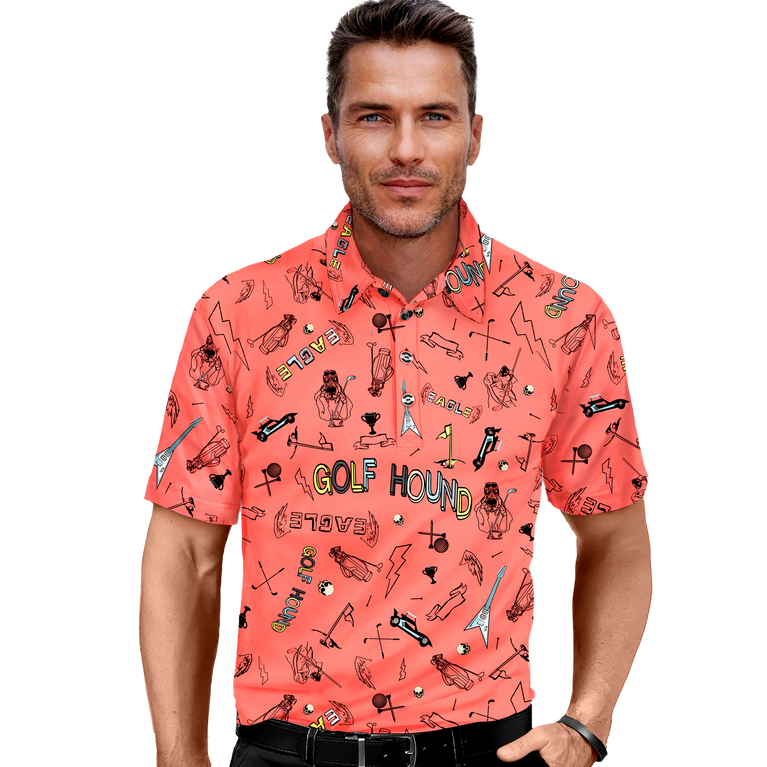 Golf Hound Print Polo